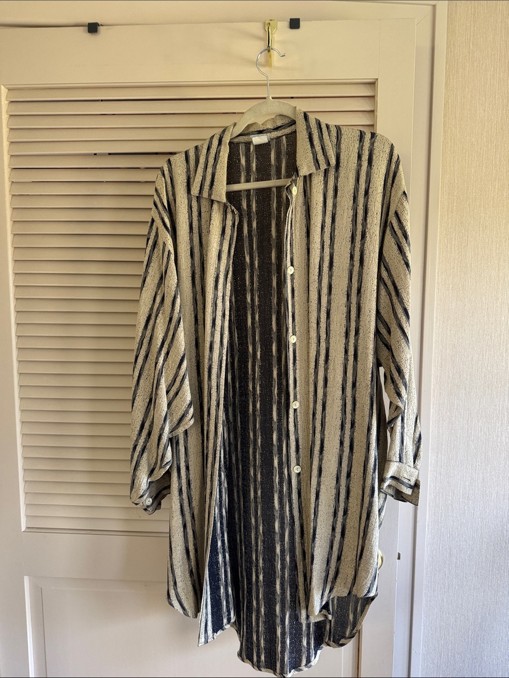 RAFAEL Striped Midi Dress in Cream and Black
